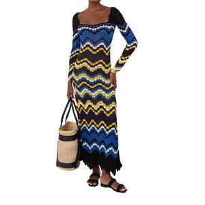 NEW ESCVDO sumac maxi dress in blues